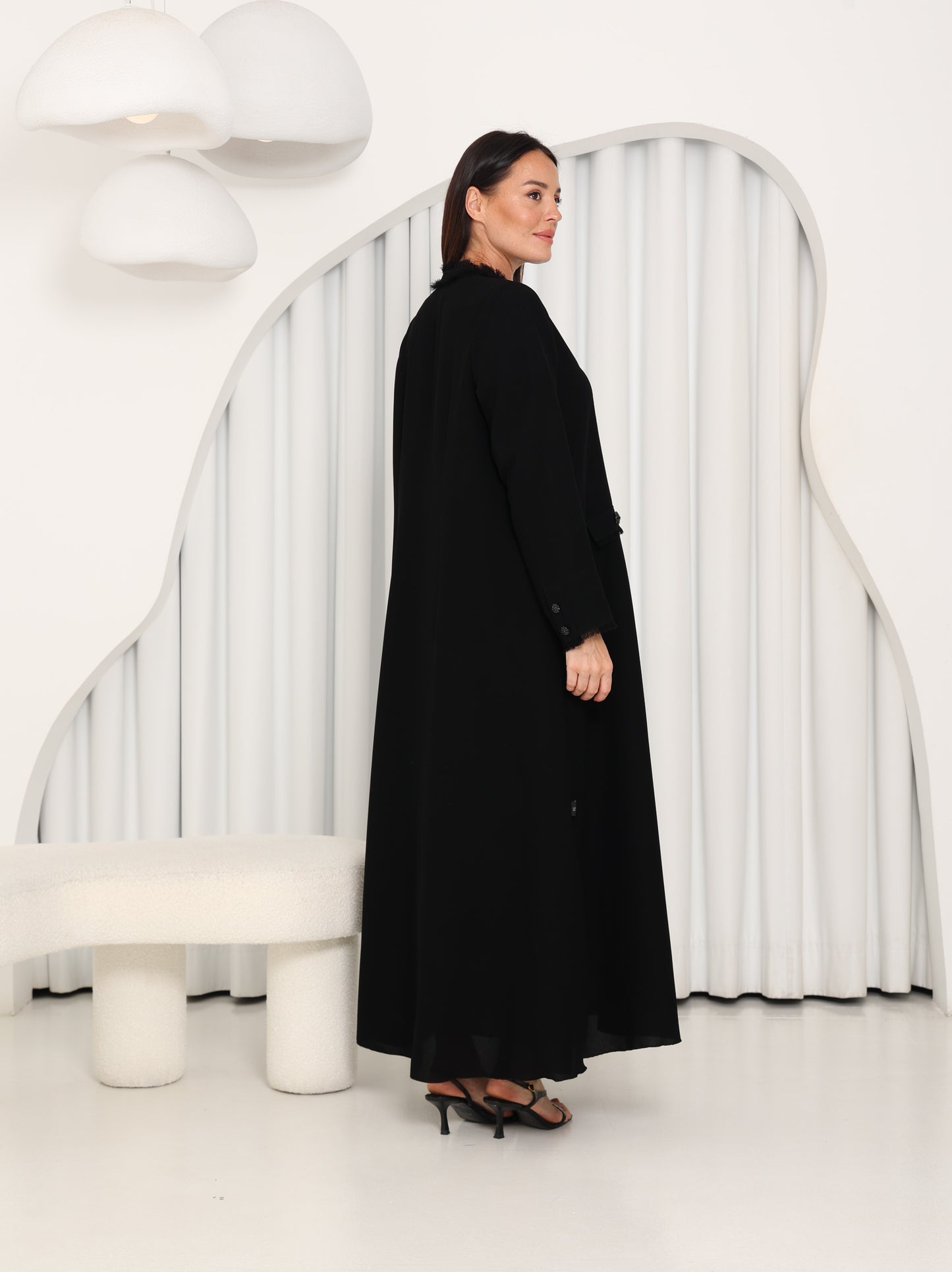 Crystal Buttons Abaya