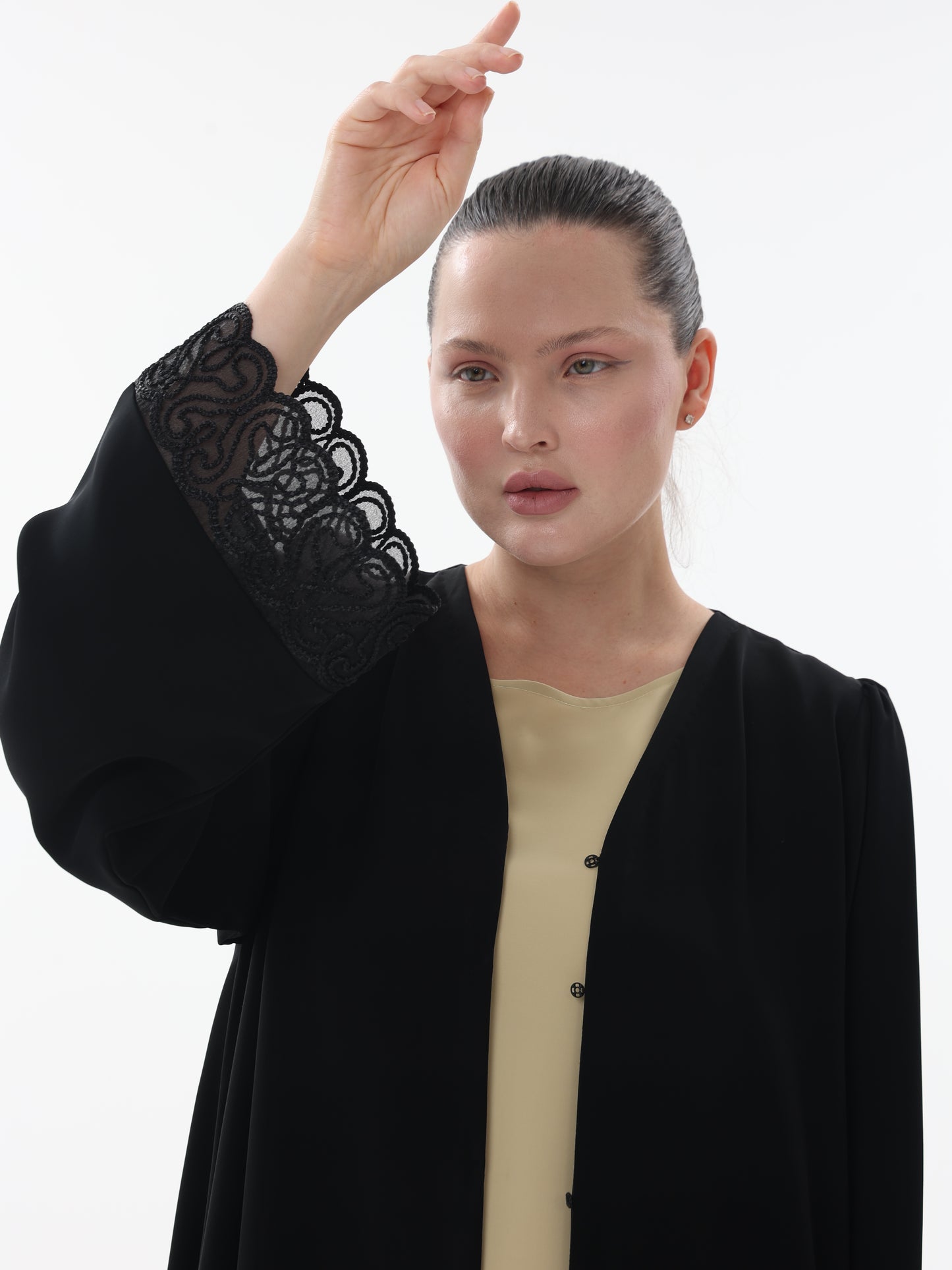 Abaya with Work on Sleeves