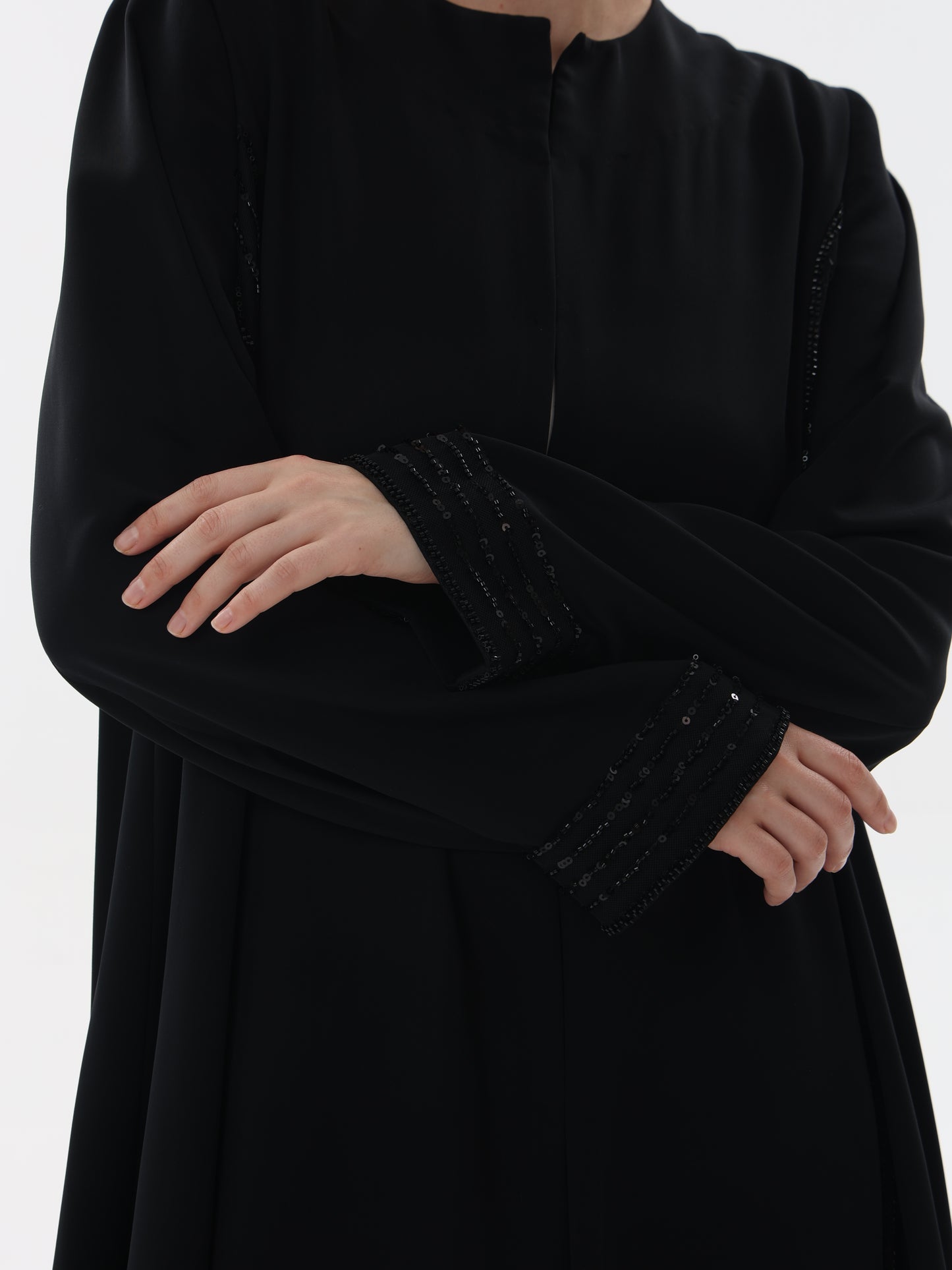 Jasmin Bead Work High-Neck Abaya