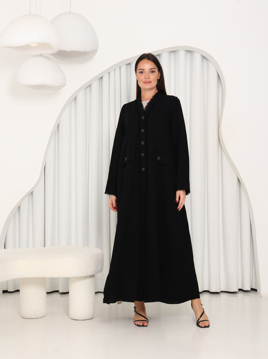 Crystal Buttons Abaya