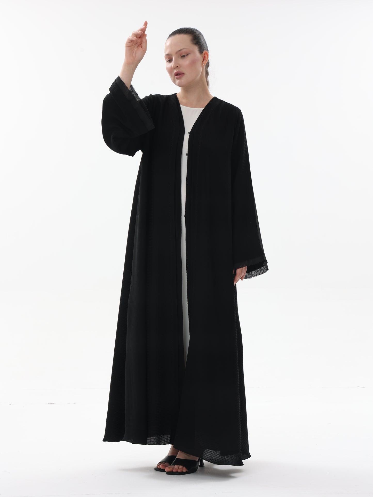 Abaya with Lace & Embroidery